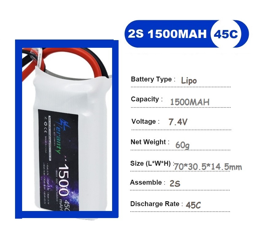 2PCS 7.4V Lipo 2S Battery 1500 – Rc Hobby Helicopter Bewertung und Preis